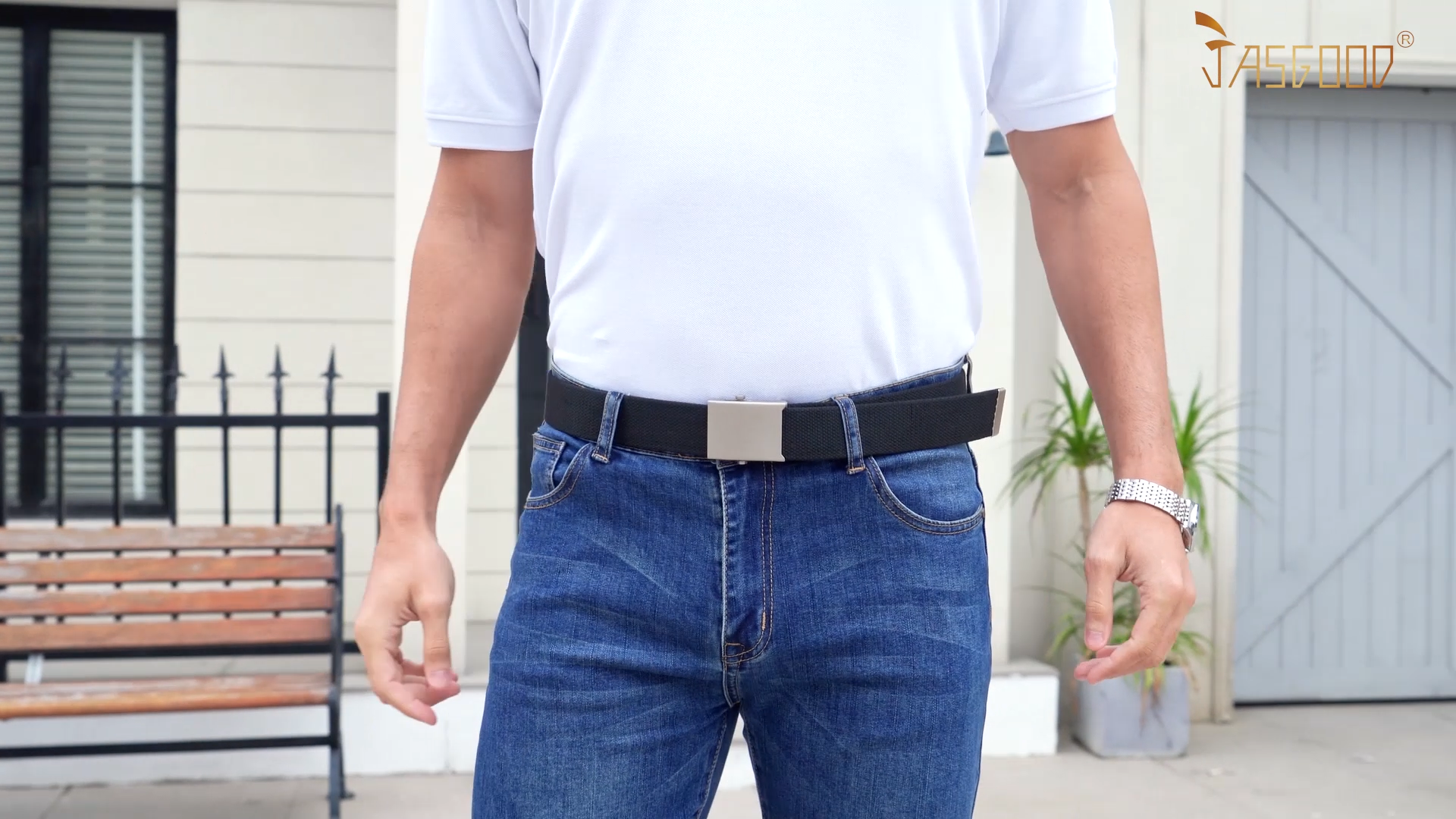 JASGOOD 2 Pack Canvas Web Belt for Men Adjustable Cloth Fabric